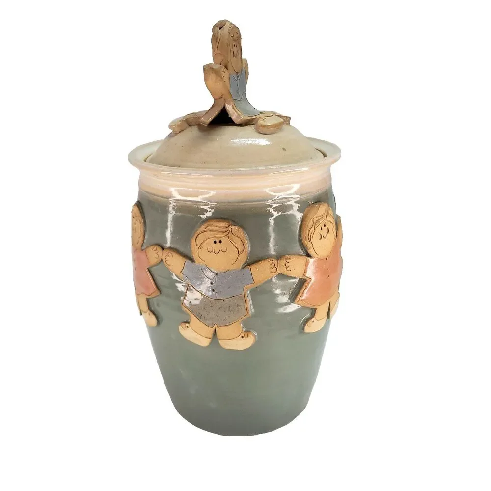 Vtg Handmade Pottery Canister 13